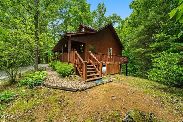 380 Laurel Rd, Townsend, TN 37882 - view of property exterior with a deck and stairs