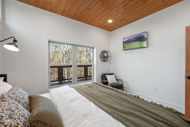 2385 Forge Hideaway Loop Unit 4, Pigeon Forge, TN 37863 - bedroom featuring recessed lighting, wood ceiling, and crown molding