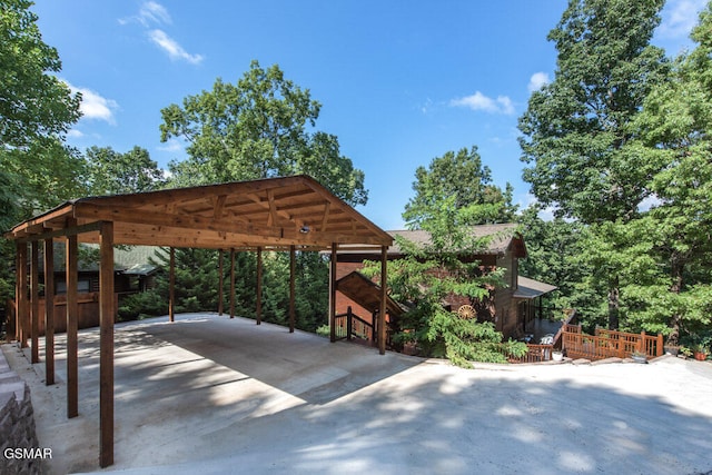 view of patio / terrace with a carport