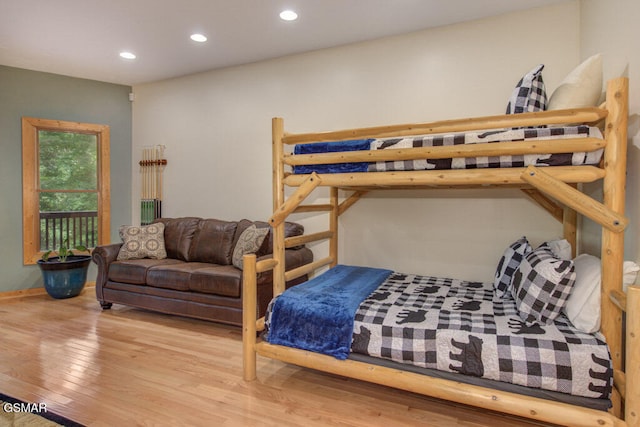 bedroom featuring light hardwood / wood-style flooring