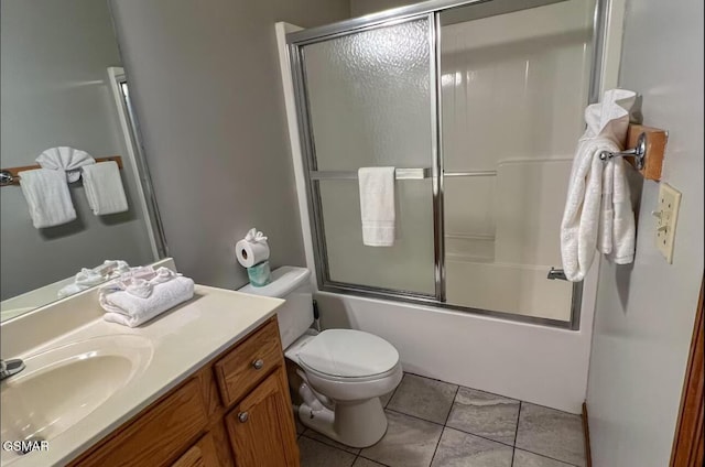 929 Smoky Ct, Gatlinburg, TN 37738 - bathroom with vanity, toilet, shower / bath combination with glass door, and tile patterned floors