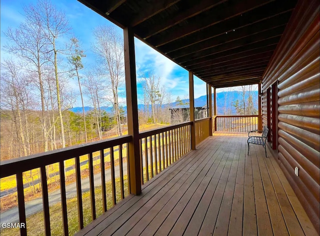 929 Smoky Ct, Gatlinburg, TN 37738 - wooden terrace with a mountain view