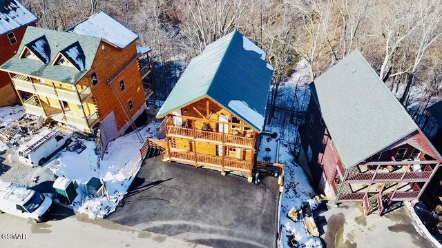 view of snowy aerial view