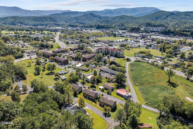 aerial view featuring a mountain view