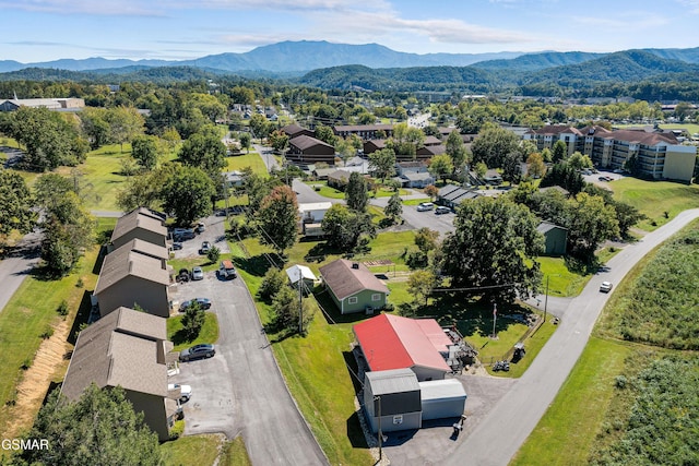 bird's eye view featuring a mountain view