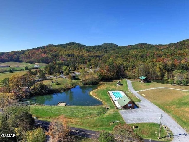 view of home's community with a water view