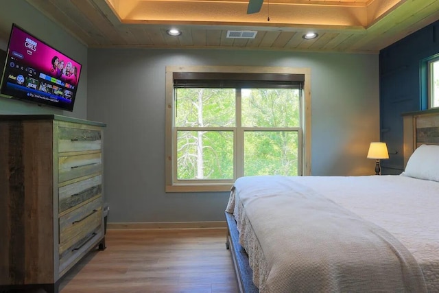 bedroom featuring light hardwood / wood-style flooring