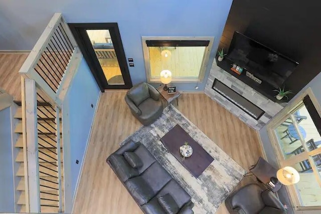 living room featuring hardwood / wood-style floors