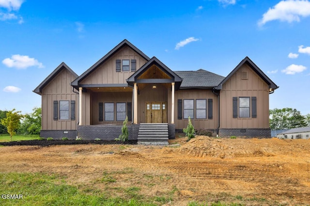 1902 Kaylee Dr, Jefferson City, TN 37760 - view of front of property featuring crawl space, board and batten siding, roof with shingles, and a porch