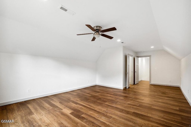 1902 Kaylee Dr, Jefferson City, TN 37760 - bonus room with vaulted ceiling, a ceiling fan, wood finished floors, recessed lighting, and baseboards