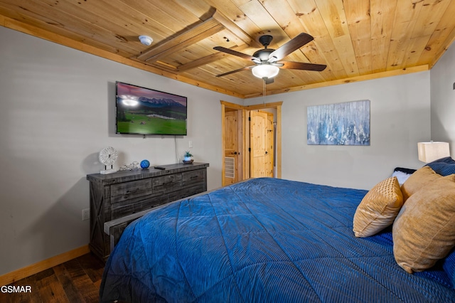 519 Mcmahan Rd, Pigeon Forge, TN 37863 - bedroom featuring wood ceiling, wood finished floors, and a ceiling fan