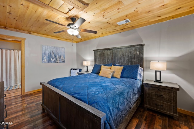 519 Mcmahan Rd, Pigeon Forge, TN 37863 - bedroom with wood ceiling, wood-type flooring, and ceiling fan
