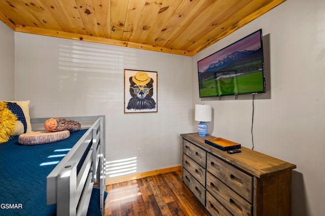 519 Mcmahan Rd, Pigeon Forge, TN 37863 - bedroom with wooden ceiling and dark wood-style flooring