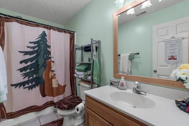 1878 Omaha Rd, Del Rio, TN 37727 - bathroom featuring vanity, tile patterned flooring, toilet, and a shower with curtain