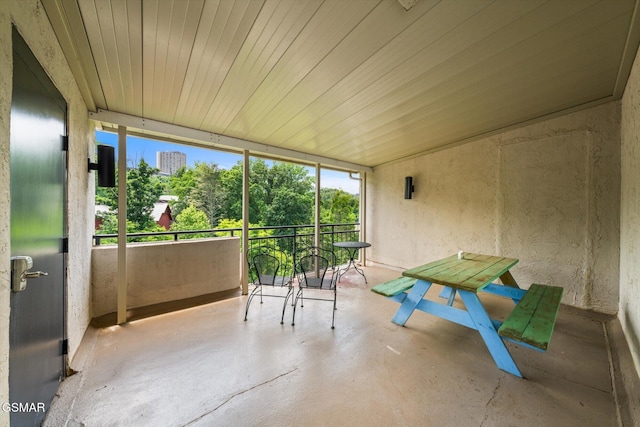 view of unfurnished sunroom