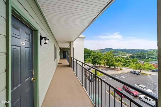 balcony with a mountain view