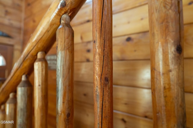 room details featuring rustic walls