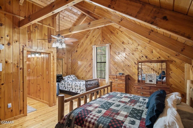 4164 Lumber Jack Way, Sevierville, TN 37876 - bedroom with wooden walls, wood-type flooring, and wooden ceiling