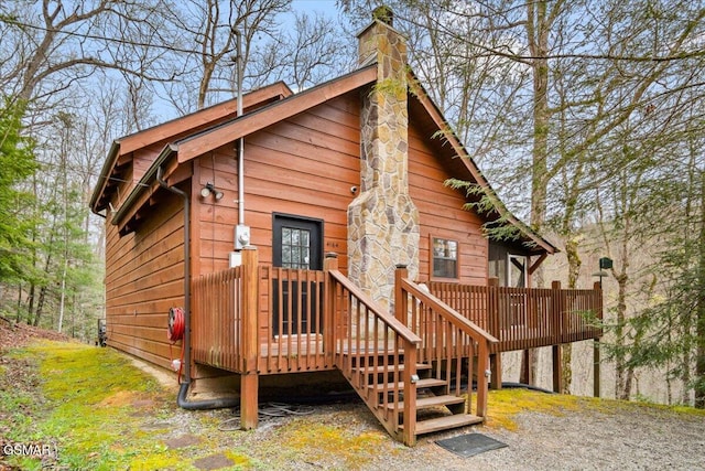 4164 Lumber Jack Way, Sevierville, TN 37876 - back of property with a chimney and a deck