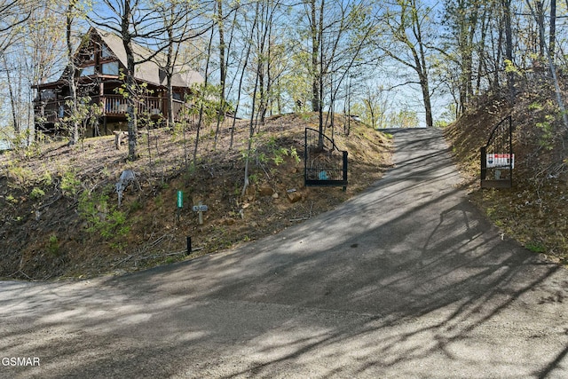 view of street featuring aphalt driveway