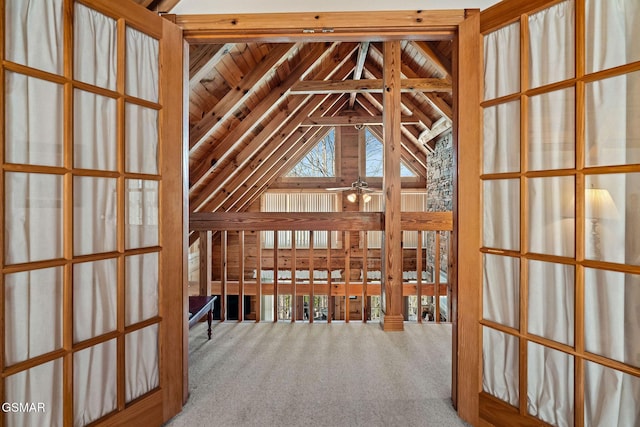 view of unfinished attic