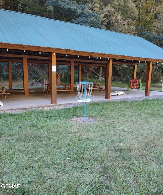 view of yard with a gazebo