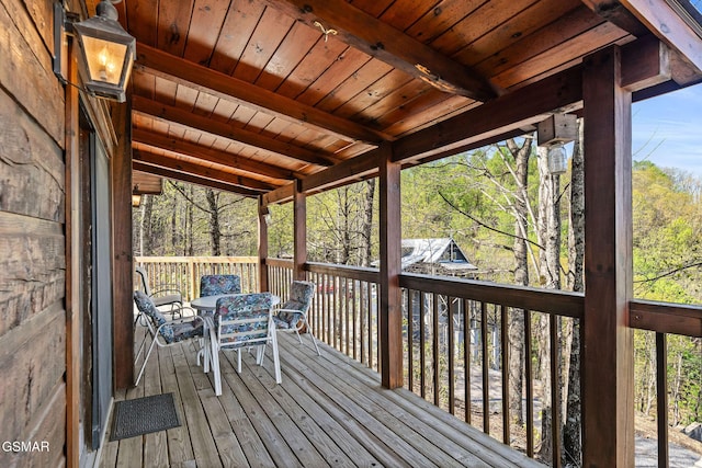 deck featuring outdoor dining area