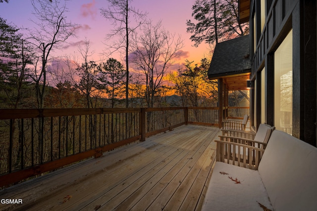 view of deck at dusk