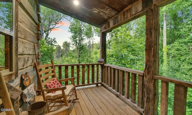 view of deck at dusk