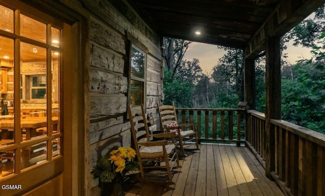 view of deck at dusk