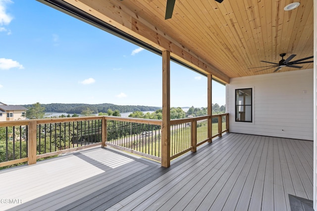 206 Eagle View Dr, Dandridge, TN 37725 - deck with a ceiling fan and a water view