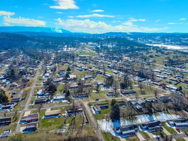 aerial view featuring a mountain view