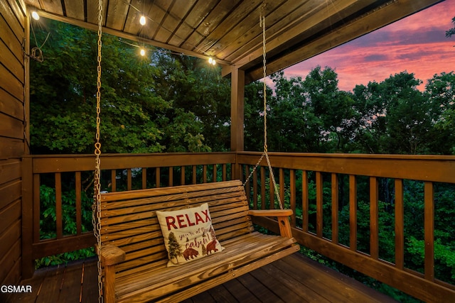 view of deck at dusk