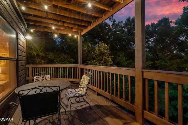 view of deck at dusk