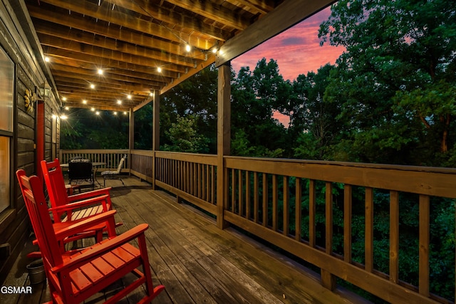 view of deck at dusk