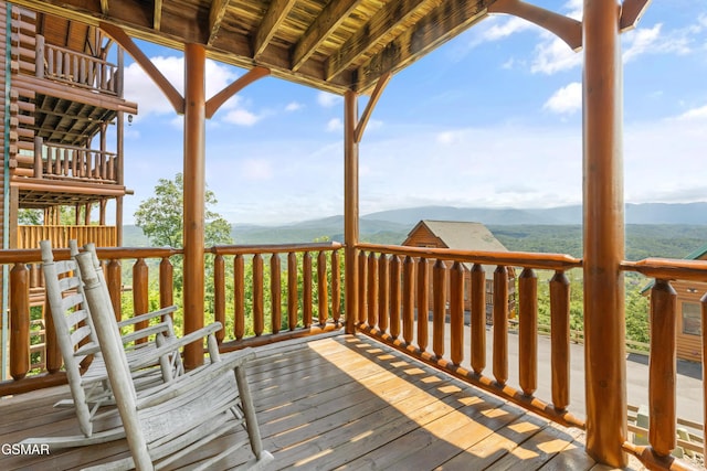 2326 Top Of The World Dr, Sevierville, TN 37876 - wooden terrace with a mountain view