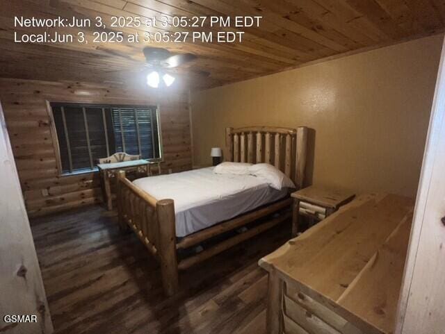 414 Swaying Pines Dr, Sevierville, TN 37876 - bedroom with wooden ceiling, wood finished floors, and wooden walls
