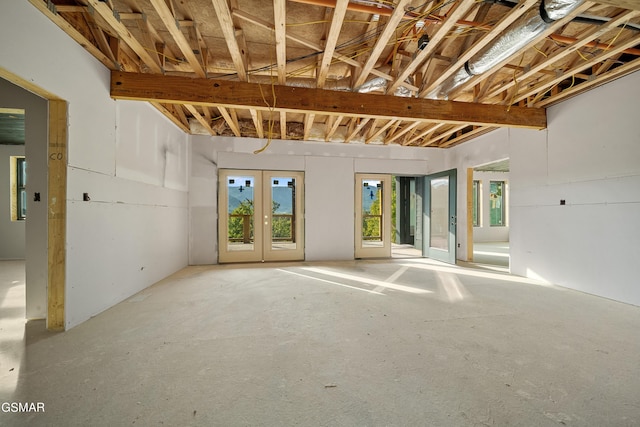 interior space with french doors