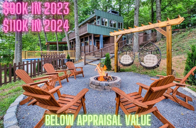 1125 Tanrac Trl, Gatlinburg, TN 37738 - view of patio with an outdoor fire pit