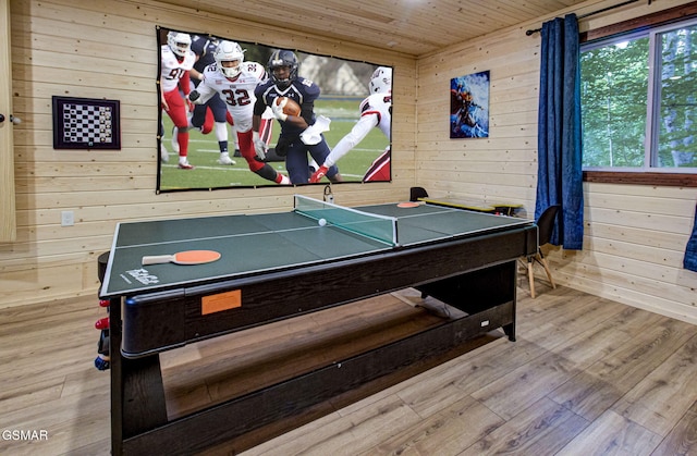 1125 Tanrac Trl, Gatlinburg, TN 37738 - game room featuring wood ceiling, wooden walls, and wood finished floors