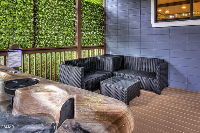 1125 Tanrac Trl, Gatlinburg, TN 37738 - wooden deck with an outdoor hangout area