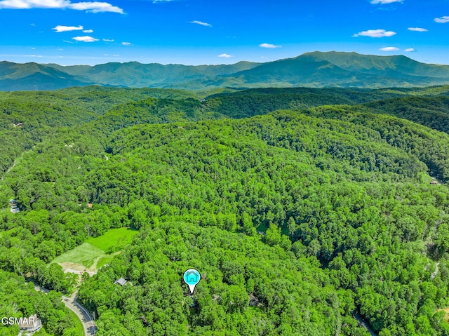1918 Charles Lewis Way, Sevierville, TN 37876 - drone / aerial view of a heavily wooded area and a mountain backdrop