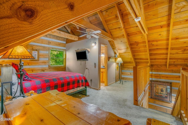 1918 Charles Lewis Way, Sevierville, TN 37876 - carpeted bedroom with wooden ceiling and wood walls