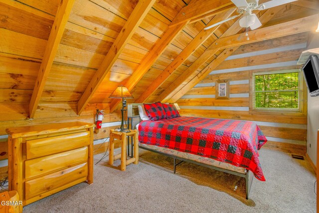1918 Charles Lewis Way, Sevierville, TN 37876 - carpeted bedroom featuring wood ceiling and wooden walls