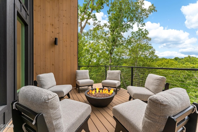 1163 Reedmont Way, Sevierville, TN 37876 - wooden terrace featuring a fire pit