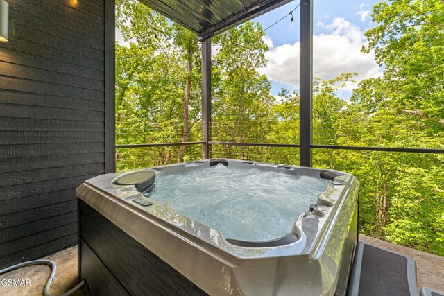 1163 Reedmont Way, Sevierville, TN 37876 - wooden terrace featuring a hot tub