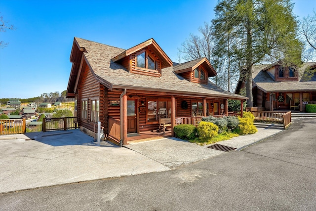 cabin with a porch