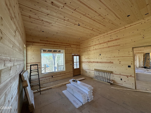 spare room featuring wooden ceiling