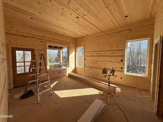 misc room featuring wood ceiling