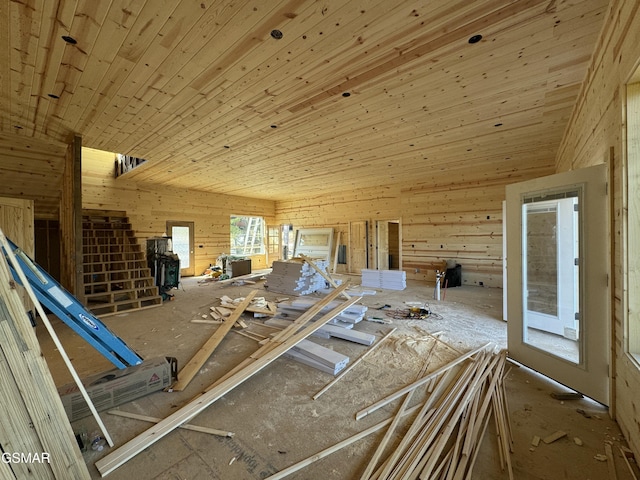 misc room with wood ceiling